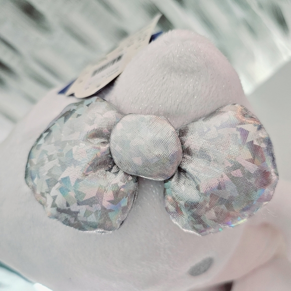 Build A Bear Hello Kitty 25th Anniversary Silver Holographic Bow White Pink BNWT - Picture 6 of 13